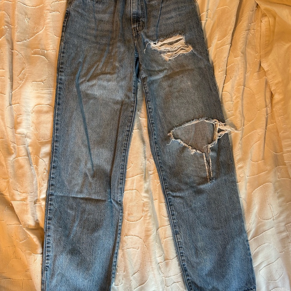 Levi's Distressed Light Blue Boyfriend Jeans